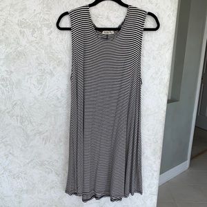 Black and White striped shift dress
